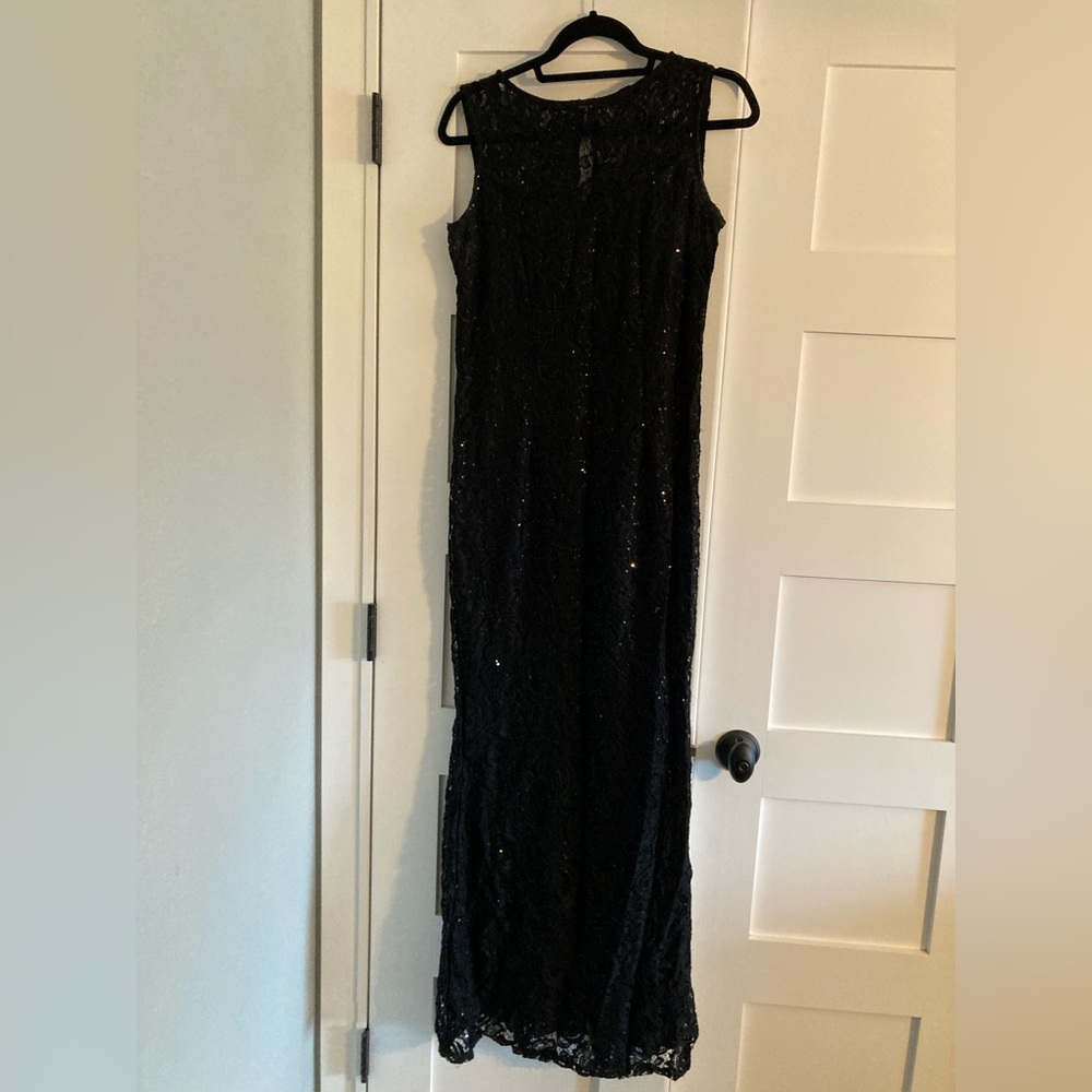 Black Lace Marina Sequin Gown Size 8